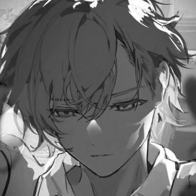 帅气动漫男生头像黑白图片