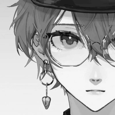 帅气动漫男生头像黑白图片