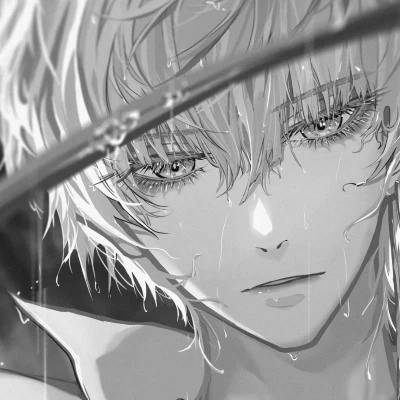 帅气动漫男生头像黑白图片