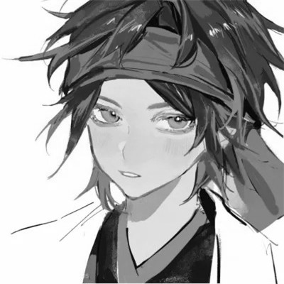 帅气动漫男生头像黑白图片