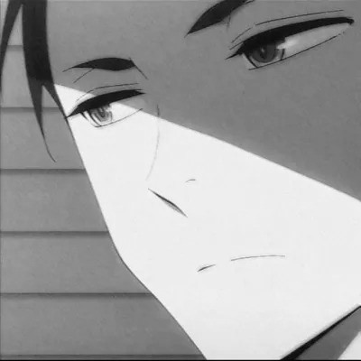 帅气动漫男生头像黑白图片