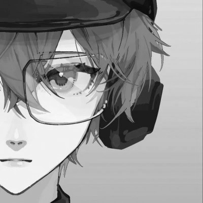 帅气动漫男生头像黑白图片