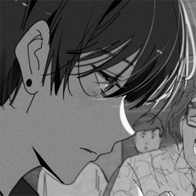 帅气动漫男生头像黑白图片