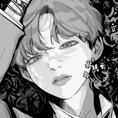 帅气动漫男生头像黑白图片