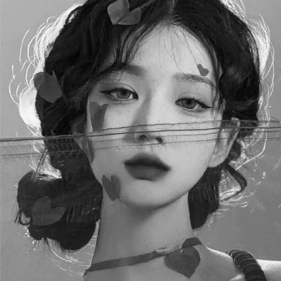可爱黑白女头图片