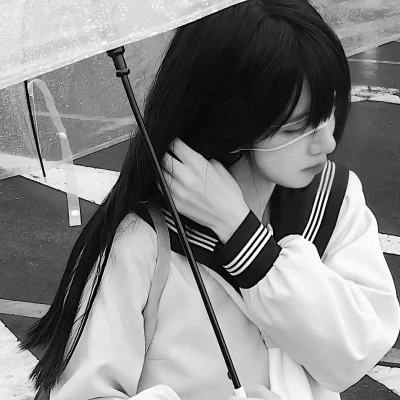 可爱黑白女头图片