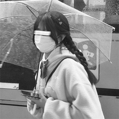 可爱黑白女头图片