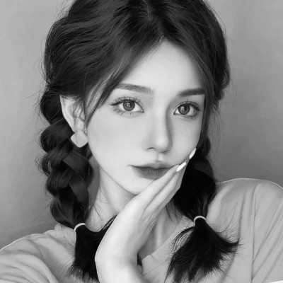 黑白高清女生可爱头像真人图片