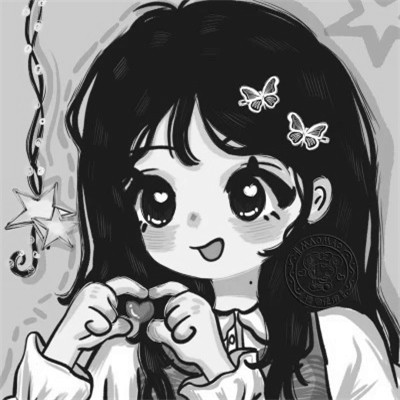 超可爱头像动漫黑白图片