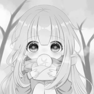 黑白卡通女生可爱头像图片
