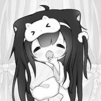 超可爱卡通女头黑白图片