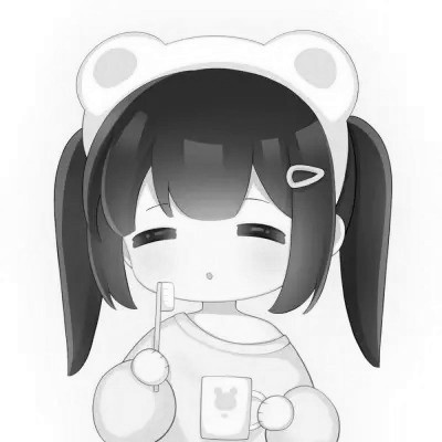 超可爱卡通女头黑白图片