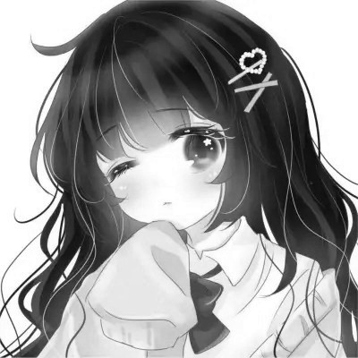 超可爱卡通女头黑白图片