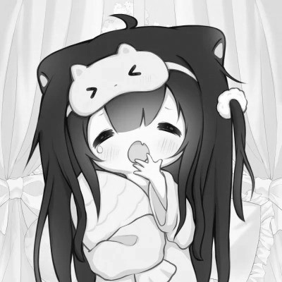 超可爱卡通女头黑白图片