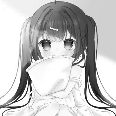 超可爱卡通女头黑白图片