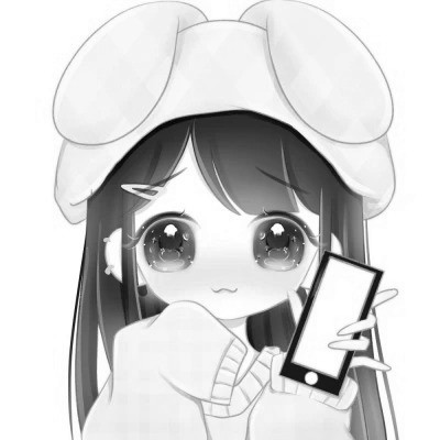 超可爱卡通女头黑白图片