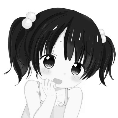 超可爱卡通女头黑白图片