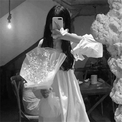 QQ黑白头像女生高级高清图片