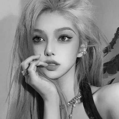 QQ黑白头像女生高级高清图片