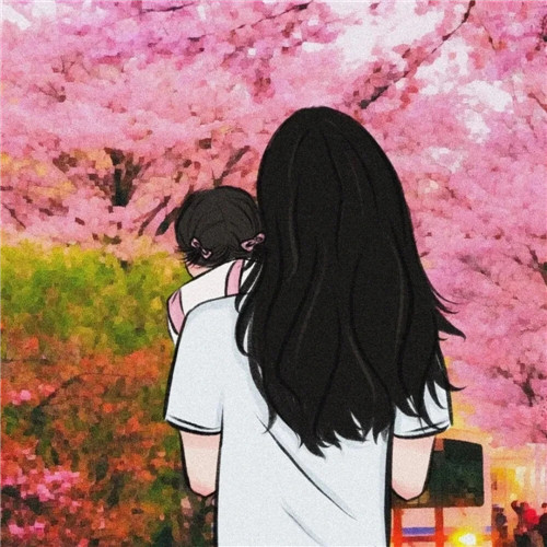 一男一女抱小孩子手绘情侣头像图片