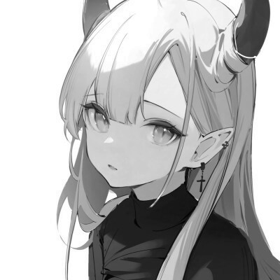 黑白漫画系列动漫女头图片