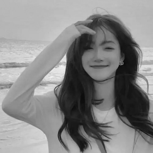 女生头像慵懒偏冷淡风黑白图片