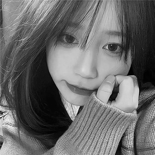 女生头像慵懒偏冷淡风黑白图片