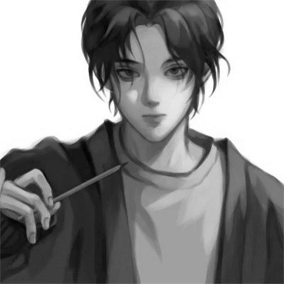动漫帅哥头像黑白图片