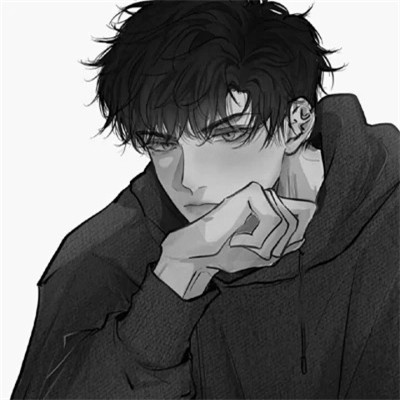 动漫帅哥头像黑白图片