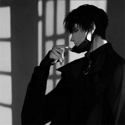 动漫帅哥头像黑白图片
