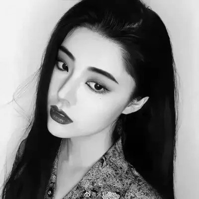 女生微信头像真人黑白图片