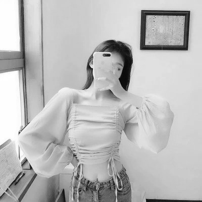 女生微信头像真人黑白图片