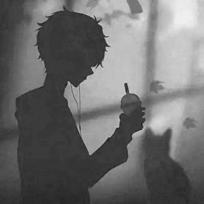 黑白系情头动漫图片