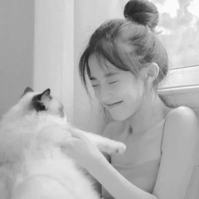 黑白清新女头图片
