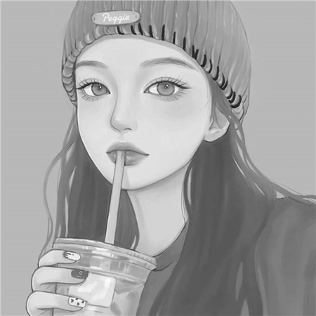 黑白美女个性头像高清图片