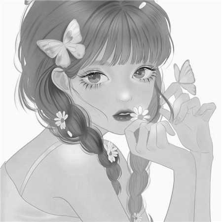 黑白美女个性头像高清图片