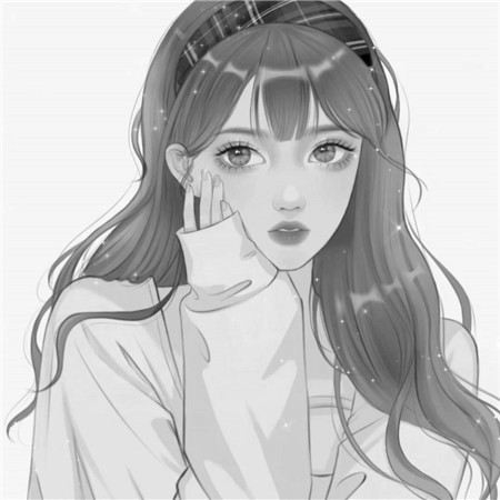 黑白美女个性头像高清图片