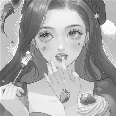 黑白美女个性头像高清图片