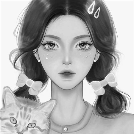 黑白美女个性头像高清图片