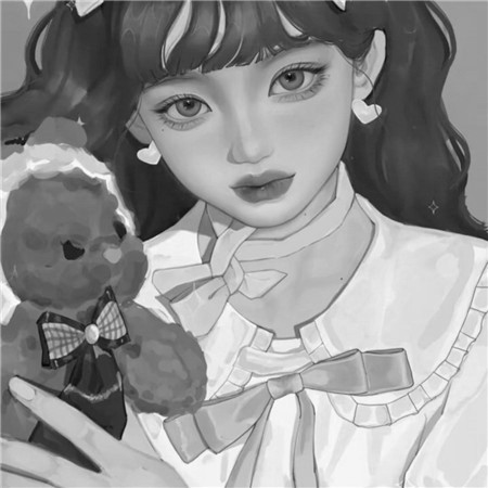 黑白美女个性头像高清图片