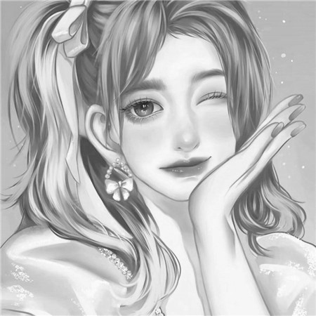 黑白美女个性头像高清图片