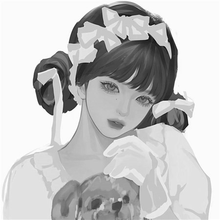 黑白美女个性头像高清图片