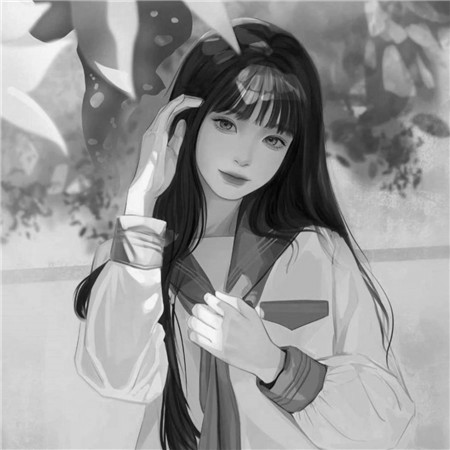 黑白美女个性头像高清图片