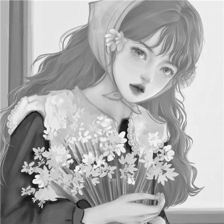 黑白美女个性头像高清图片