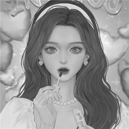 黑白美女个性头像高清图片