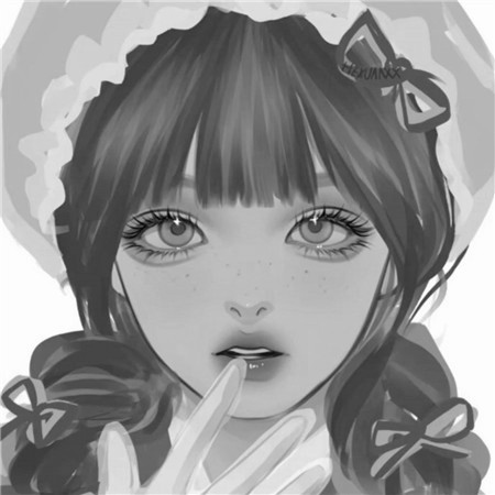 黑白美女个性头像高清图片