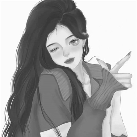 黑白美女个性头像高清图片