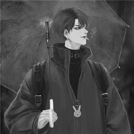黑白基友头像一左一右帅气动漫图片