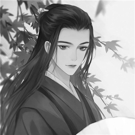 黑白基友头像一左一右帅气动漫图片
