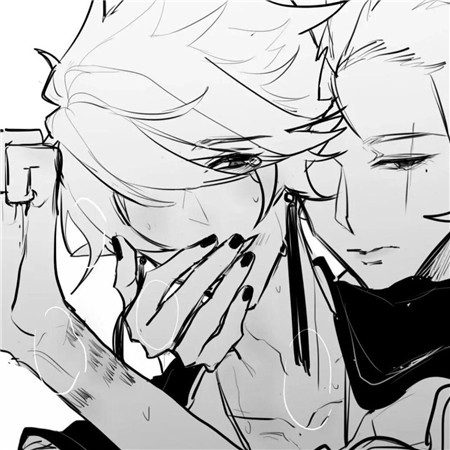 黑白基友头像一左一右帅气动漫图片